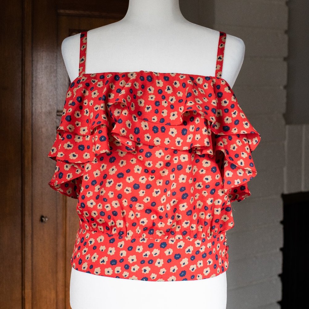 Covent Garden red flower patern top SIZE M